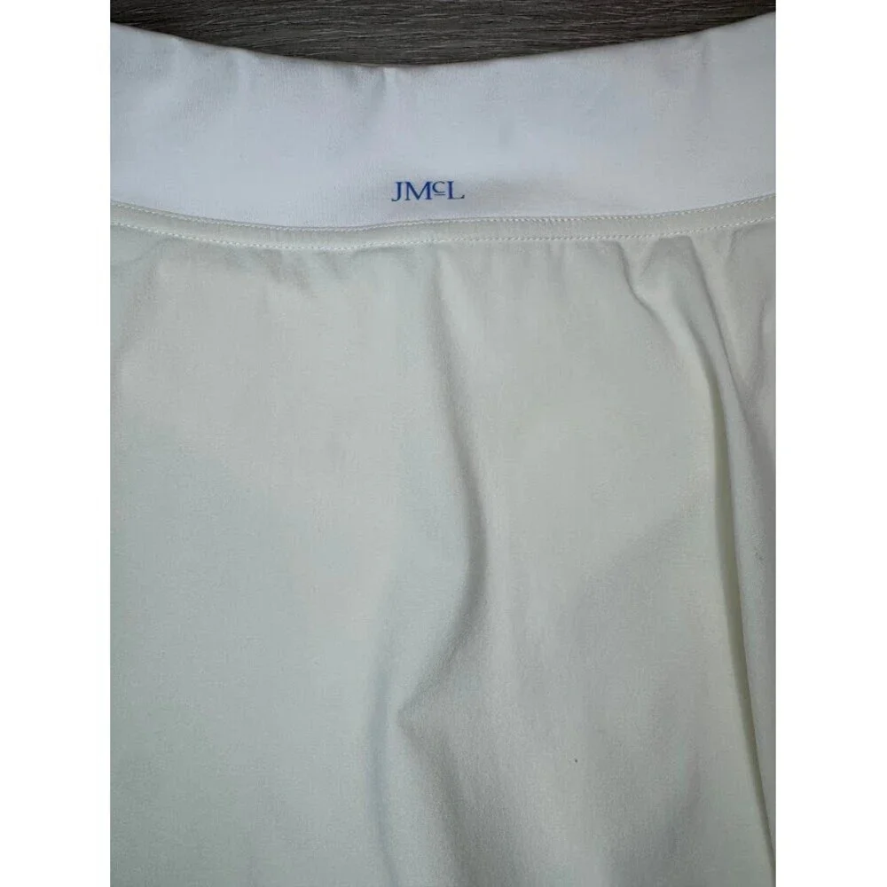 White Athletic Tennis Golf Skort Hidden Zip Pockets Built In Shorts XS